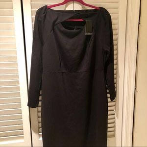 ELOQUII Black Long Sleeve Sheath Dress